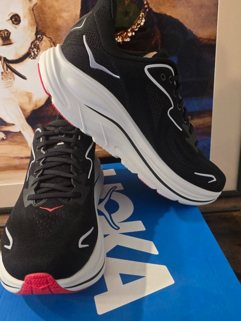 Hoka One One Clifton 10 1162030-BKSV Black / Silver Running Shoe Men's Sz 12 NEW